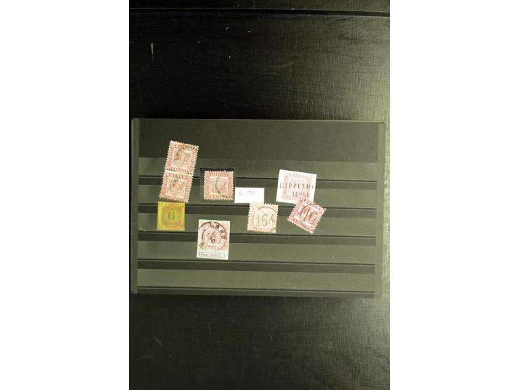 1850/1911 (ca.), ungebrauchte und gestempelte Partie, dabei Einheiten, Briefstücke, bessere Stempel etc.