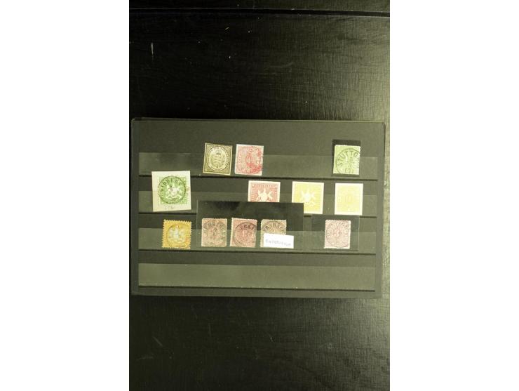 1850/1911 (ca.), ungebrauchte und gestempelte Partie, dabei Einheiten, Briefstücke, bessere Stempel etc.