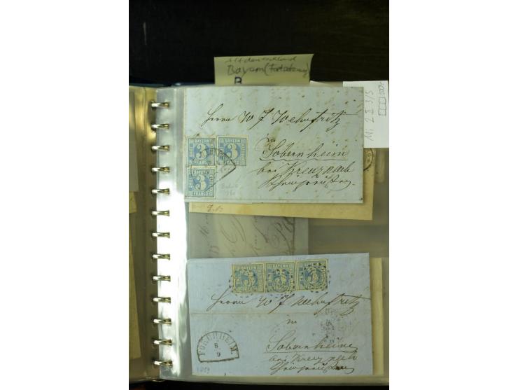 Baden bis Württemberg (ohne Preußen, NDP und Thurn & Taxis), ca. 600 Briefe und Ganzsachen mit vielen Einzel- und Mehrfachfra