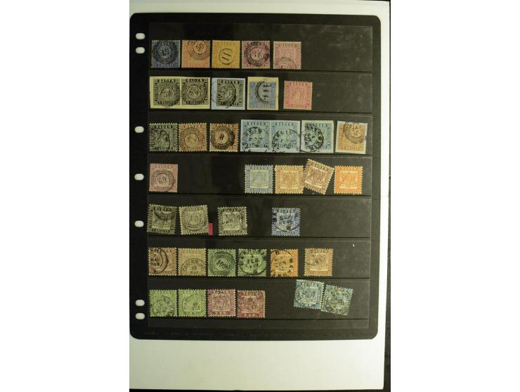 1851/68, gestempelte und wenig ungebrauchte sehr saubere Sammlung, dabei Mi.-Nr. 1-4a, 17b, 19ab, 20c ungebraucht, 21a und b,