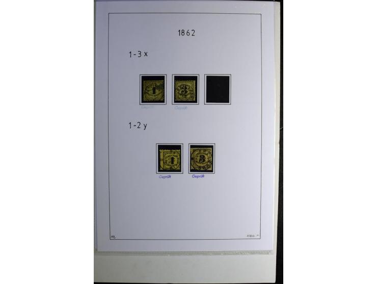 1851/68, gestempelte Sammlung mit u.a. Mi.-Nr. 1 (2), 16, 17b (Fotoattest Stegmüller BPP), 19ab, 20c, 21 (2), 22 (2), P1x+y e