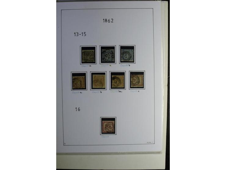 1851/68, gestempelte Sammlung mit u.a. Mi.-Nr. 1 (2), 16, 17b (Fotoattest Stegmüller BPP), 19ab, 20c, 21 (2), 22 (2), P1x+y e