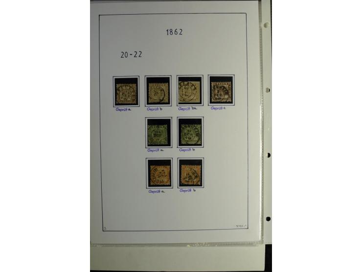 1851/68, gestempelte Sammlung mit u.a. Mi.-Nr. 1 (2), 16, 17b (Fotoattest Stegmüller BPP), 19ab, 20c, 21 (2), 22 (2), P1x+y e