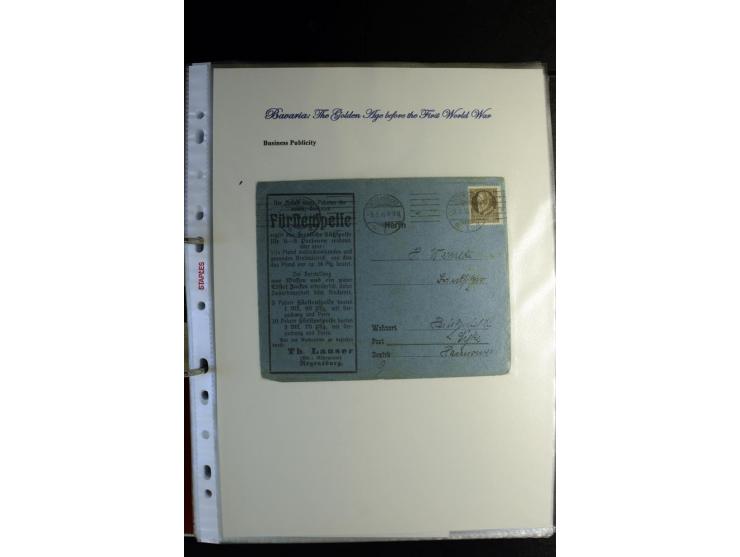 1840/1920, sehr interessante Sammlung ab Vorphila, außerdem etliche, auch bessere Ansichts- und Werbekarten, dekorative vorge