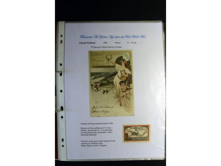 1840/1920, sehr interessante Sammlung ab Vorphila, außerdem etliche, auch bessere Ansichts- und Werbekarten, dekorative vorge