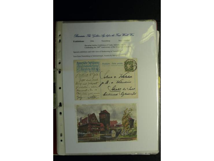1840/1920, sehr interessante Sammlung ab Vorphila, außerdem etliche, auch bessere Ansichts- und Werbekarten, dekorative vorge