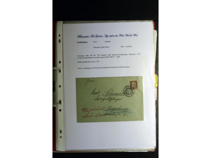 1840/1920, sehr interessante Sammlung ab Vorphila, außerdem etliche, auch bessere Ansichts- und Werbekarten, dekorative vorge