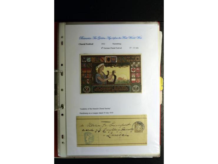 1840/1920, sehr interessante Sammlung ab Vorphila, außerdem etliche, auch bessere Ansichts- und Werbekarten, dekorative vorge