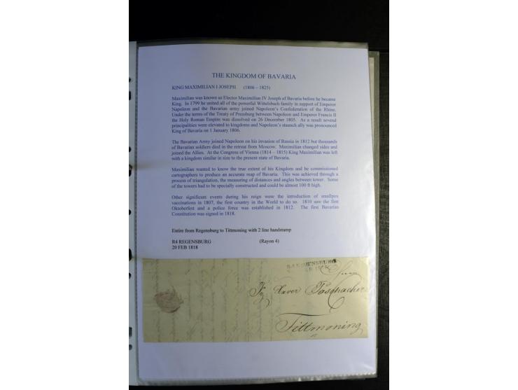 1840/1920, sehr interessante Sammlung ab Vorphila, außerdem etliche, auch bessere Ansichts- und Werbekarten, dekorative vorge