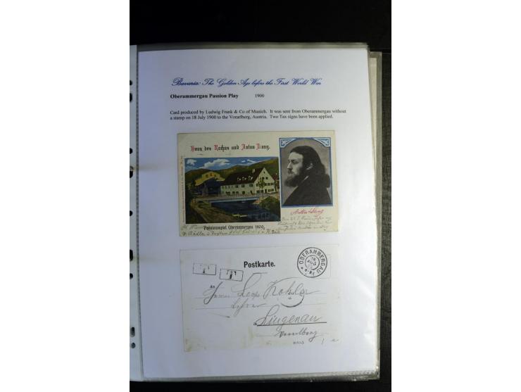 1840/1920, sehr interessante Sammlung ab Vorphila, außerdem etliche, auch bessere Ansichts- und Werbekarten, dekorative vorge