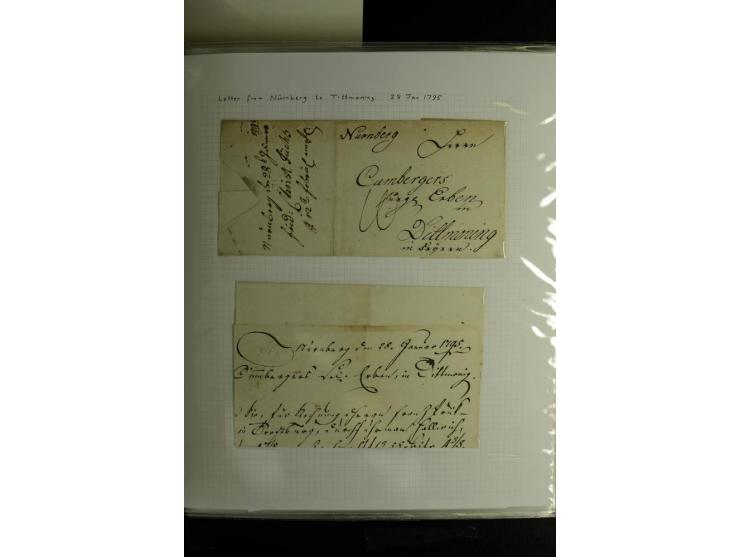 1840/1920, sehr interessante Sammlung ab Vorphila, außerdem etliche, auch bessere Ansichts- und Werbekarten, dekorative vorge