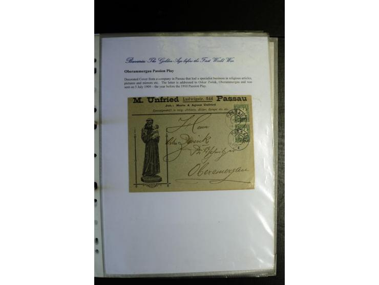 1840/1920, sehr interessante Sammlung ab Vorphila, außerdem etliche, auch bessere Ansichts- und Werbekarten, dekorative vorge