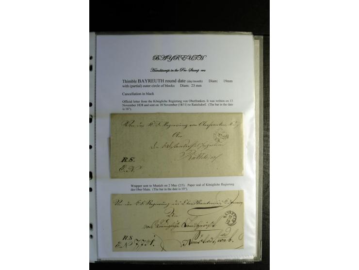1840/1920, sehr interessante Sammlung ab Vorphila, außerdem etliche, auch bessere Ansichts- und Werbekarten, dekorative vorge