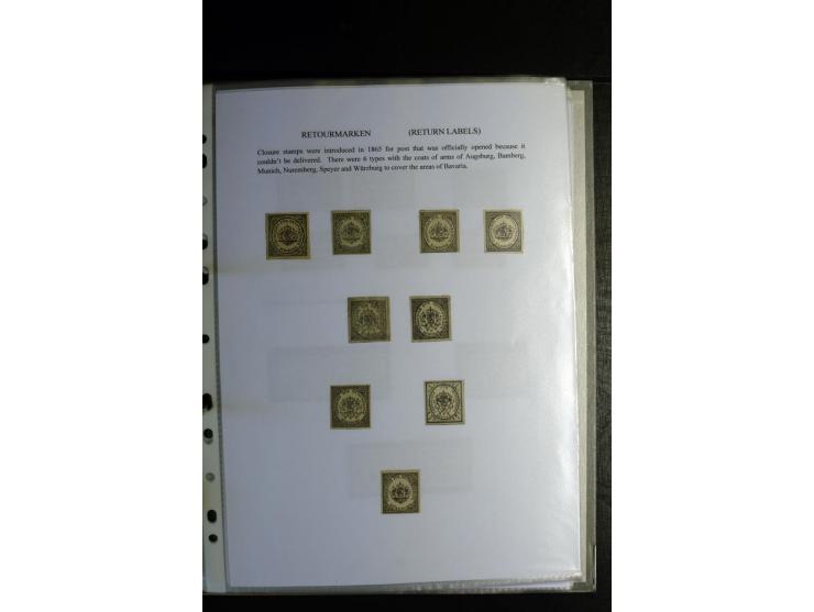 1840/1920, sehr interessante Sammlung ab Vorphila, außerdem etliche, auch bessere Ansichts- und Werbekarten, dekorative vorge