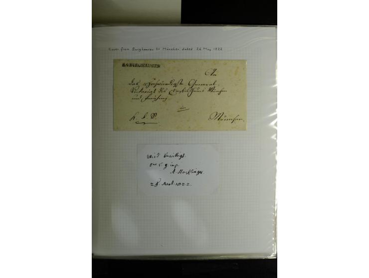 1840/1920, sehr interessante Sammlung ab Vorphila, außerdem etliche, auch bessere Ansichts- und Werbekarten, dekorative vorge