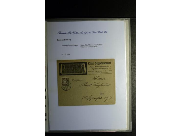 1840/1920, sehr interessante Sammlung ab Vorphila, außerdem etliche, auch bessere Ansichts- und Werbekarten, dekorative vorge