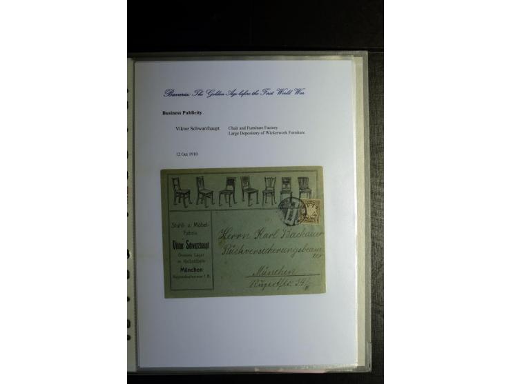 1840/1920, sehr interessante Sammlung ab Vorphila, außerdem etliche, auch bessere Ansichts- und Werbekarten, dekorative vorge