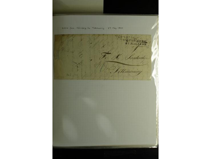 1840/1920, sehr interessante Sammlung ab Vorphila, außerdem etliche, auch bessere Ansichts- und Werbekarten, dekorative vorge