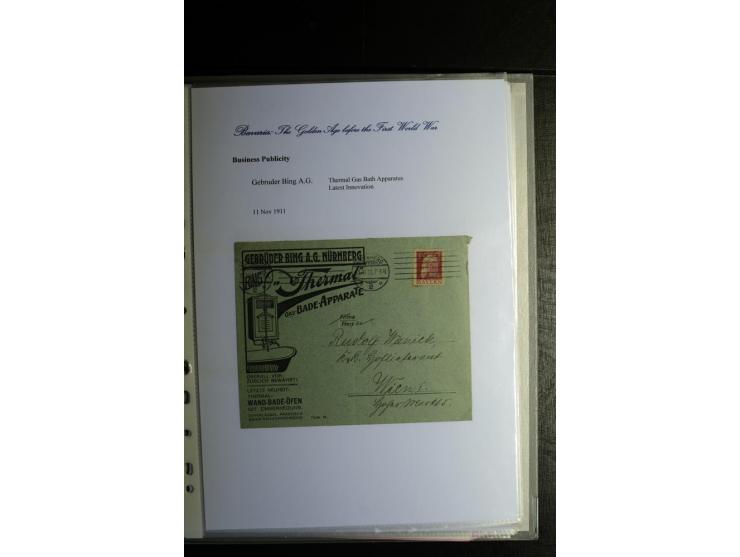 1840/1920, sehr interessante Sammlung ab Vorphila, außerdem etliche, auch bessere Ansichts- und Werbekarten, dekorative vorge
