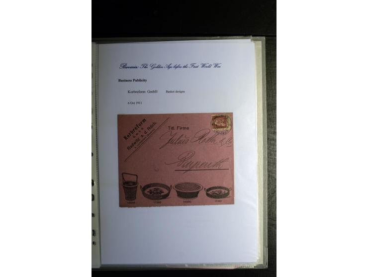1840/1920, sehr interessante Sammlung ab Vorphila, außerdem etliche, auch bessere Ansichts- und Werbekarten, dekorative vorge