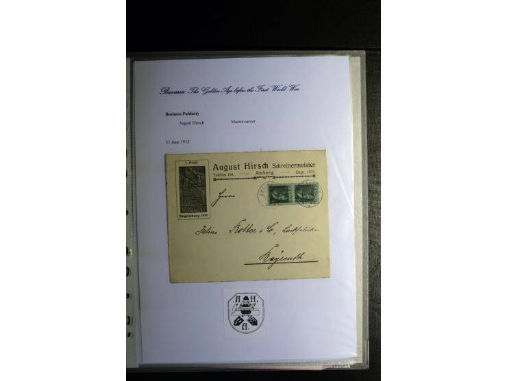 1840/1920, sehr interessante Sammlung ab Vorphila, außerdem etliche, auch bessere Ansichts- und Werbekarten, dekorative vorge