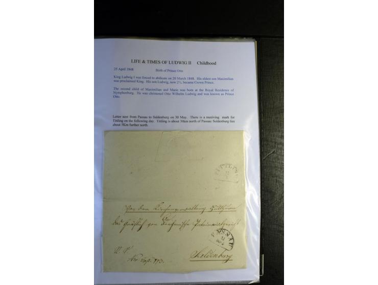 1840/1920, sehr interessante Sammlung ab Vorphila, außerdem etliche, auch bessere Ansichts- und Werbekarten, dekorative vorge