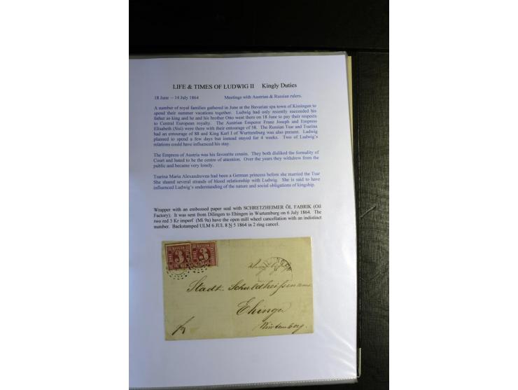 1840/1920, sehr interessante Sammlung ab Vorphila, außerdem etliche, auch bessere Ansichts- und Werbekarten, dekorative vorge