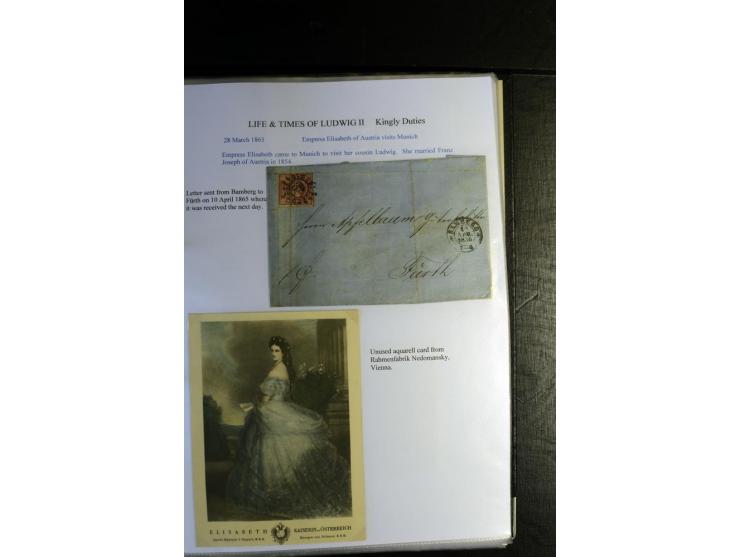 1840/1920, sehr interessante Sammlung ab Vorphila, außerdem etliche, auch bessere Ansichts- und Werbekarten, dekorative vorge