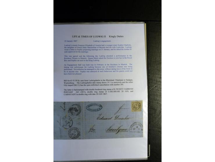 1840/1920, sehr interessante Sammlung ab Vorphila, außerdem etliche, auch bessere Ansichts- und Werbekarten, dekorative vorge