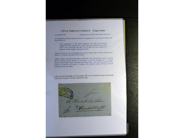 1840/1920, sehr interessante Sammlung ab Vorphila, außerdem etliche, auch bessere Ansichts- und Werbekarten, dekorative vorge