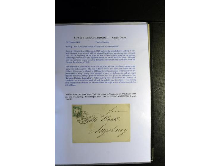 1840/1920, sehr interessante Sammlung ab Vorphila, außerdem etliche, auch bessere Ansichts- und Werbekarten, dekorative vorge