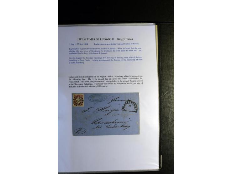 1840/1920, sehr interessante Sammlung ab Vorphila, außerdem etliche, auch bessere Ansichts- und Werbekarten, dekorative vorge