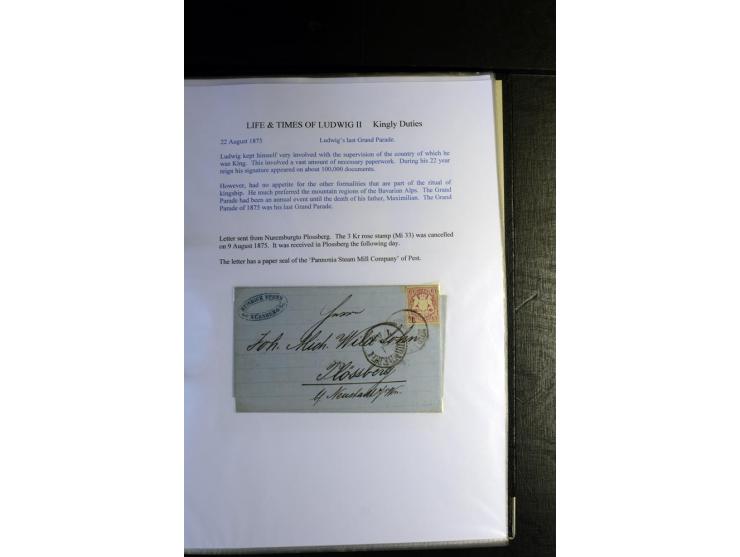 1840/1920, sehr interessante Sammlung ab Vorphila, außerdem etliche, auch bessere Ansichts- und Werbekarten, dekorative vorge