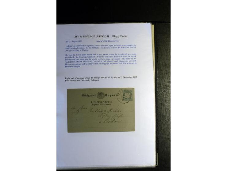 1840/1920, sehr interessante Sammlung ab Vorphila, außerdem etliche, auch bessere Ansichts- und Werbekarten, dekorative vorge