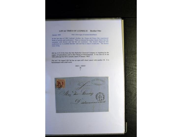 1840/1920, sehr interessante Sammlung ab Vorphila, außerdem etliche, auch bessere Ansichts- und Werbekarten, dekorative vorge
