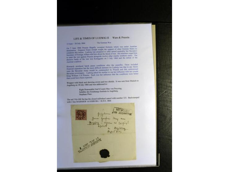 1840/1920, sehr interessante Sammlung ab Vorphila, außerdem etliche, auch bessere Ansichts- und Werbekarten, dekorative vorge