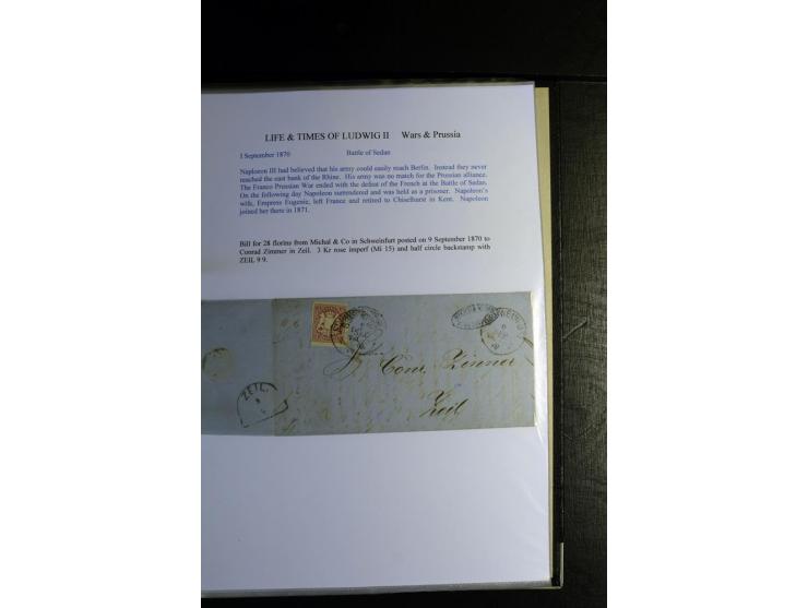 1840/1920, sehr interessante Sammlung ab Vorphila, außerdem etliche, auch bessere Ansichts- und Werbekarten, dekorative vorge