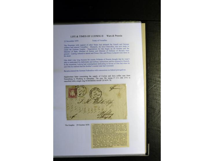 1840/1920, sehr interessante Sammlung ab Vorphila, außerdem etliche, auch bessere Ansichts- und Werbekarten, dekorative vorge