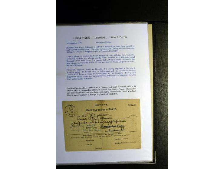 1840/1920, sehr interessante Sammlung ab Vorphila, außerdem etliche, auch bessere Ansichts- und Werbekarten, dekorative vorge