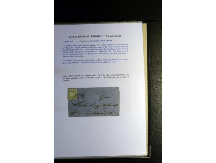 1840/1920, sehr interessante Sammlung ab Vorphila, außerdem etliche, auch bessere Ansichts- und Werbekarten, dekorative vorge