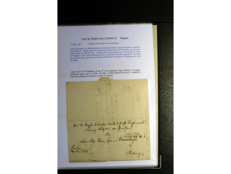 1840/1920, sehr interessante Sammlung ab Vorphila, außerdem etliche, auch bessere Ansichts- und Werbekarten, dekorative vorge