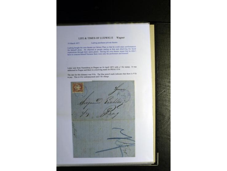 1840/1920, sehr interessante Sammlung ab Vorphila, außerdem etliche, auch bessere Ansichts- und Werbekarten, dekorative vorge