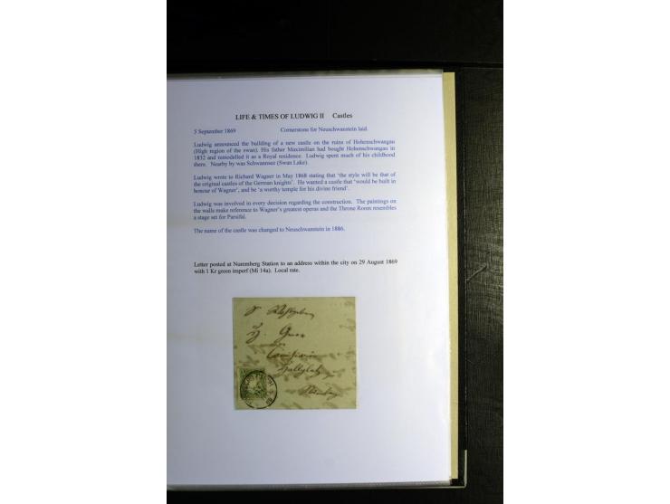 1840/1920, sehr interessante Sammlung ab Vorphila, außerdem etliche, auch bessere Ansichts- und Werbekarten, dekorative vorge