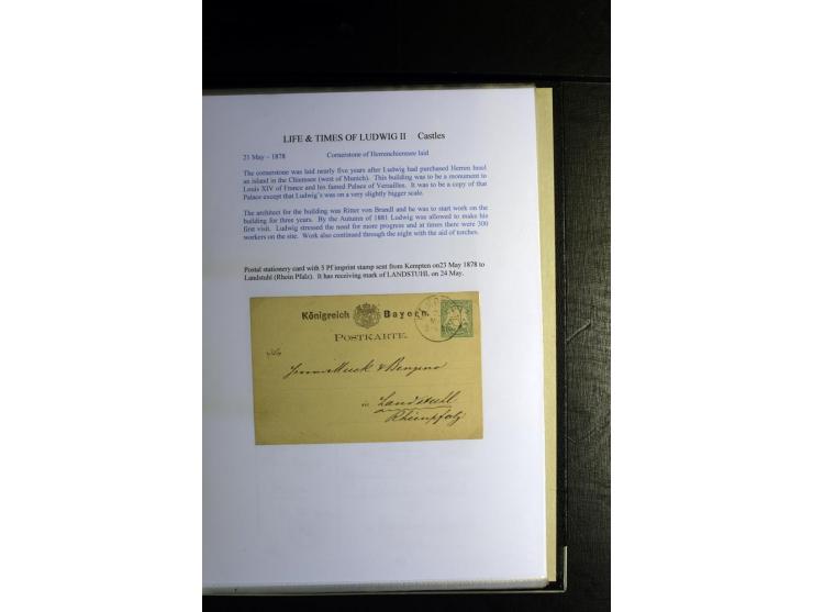 1840/1920, sehr interessante Sammlung ab Vorphila, außerdem etliche, auch bessere Ansichts- und Werbekarten, dekorative vorge