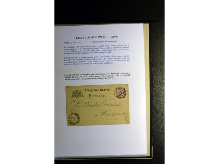 1840/1920, sehr interessante Sammlung ab Vorphila, außerdem etliche, auch bessere Ansichts- und Werbekarten, dekorative vorge
