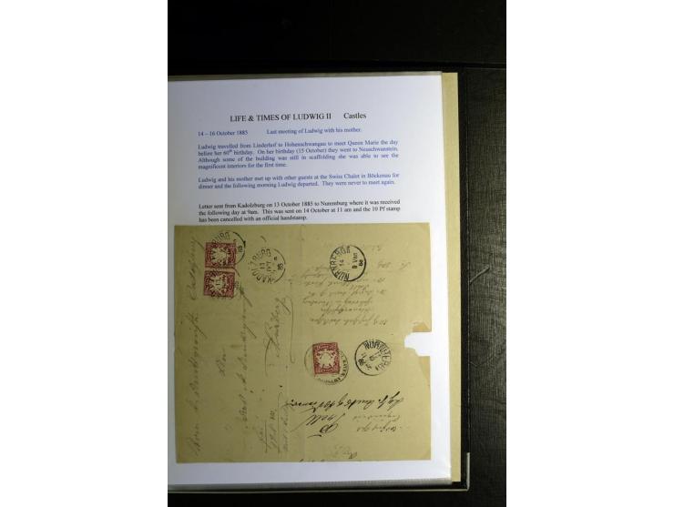 1840/1920, sehr interessante Sammlung ab Vorphila, außerdem etliche, auch bessere Ansichts- und Werbekarten, dekorative vorge