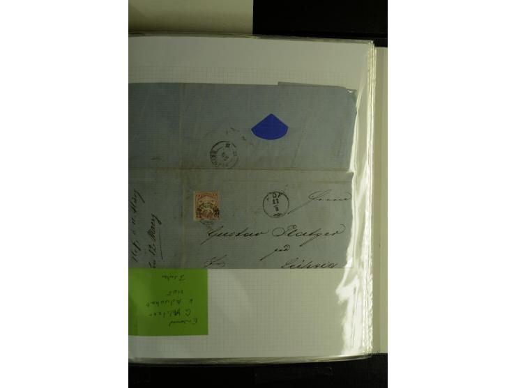 1840/1920, sehr interessante Sammlung ab Vorphila, außerdem etliche, auch bessere Ansichts- und Werbekarten, dekorative vorge