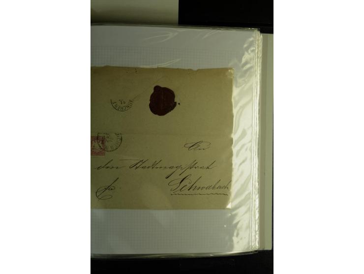 1840/1920, sehr interessante Sammlung ab Vorphila, außerdem etliche, auch bessere Ansichts- und Werbekarten, dekorative vorge