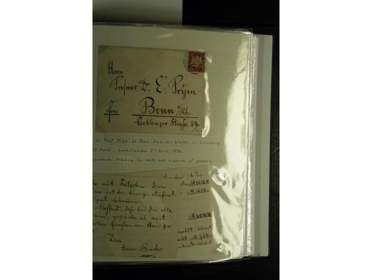 1840/1920, sehr interessante Sammlung ab Vorphila, außerdem etliche, auch bessere Ansichts- und Werbekarten, dekorative vorge
