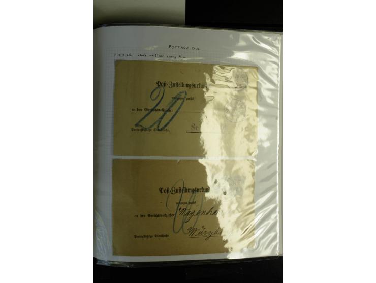 1840/1920, sehr interessante Sammlung ab Vorphila, außerdem etliche, auch bessere Ansichts- und Werbekarten, dekorative vorge
